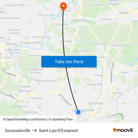 Goussainville to Saint-Leu-D'Esserent map