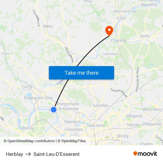 Herblay to Saint-Leu-D'Esserent map