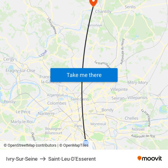 Ivry-Sur-Seine to Saint-Leu-D'Esserent map