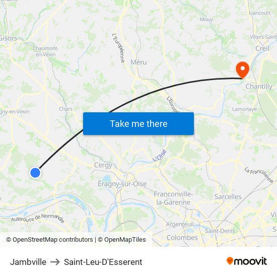 Jambville to Saint-Leu-D'Esserent map