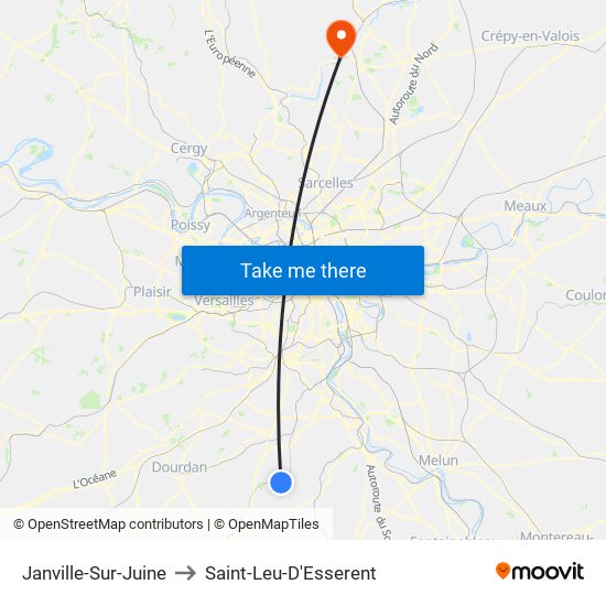 Janville-Sur-Juine to Saint-Leu-D'Esserent map