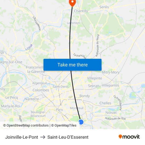 Joinville-Le-Pont to Saint-Leu-D'Esserent map