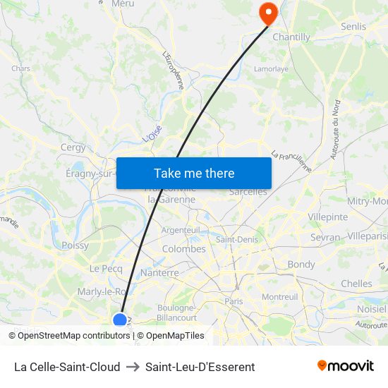 La Celle-Saint-Cloud to Saint-Leu-D'Esserent map
