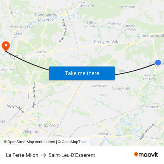 La Ferte-Milon to Saint-Leu-D'Esserent map