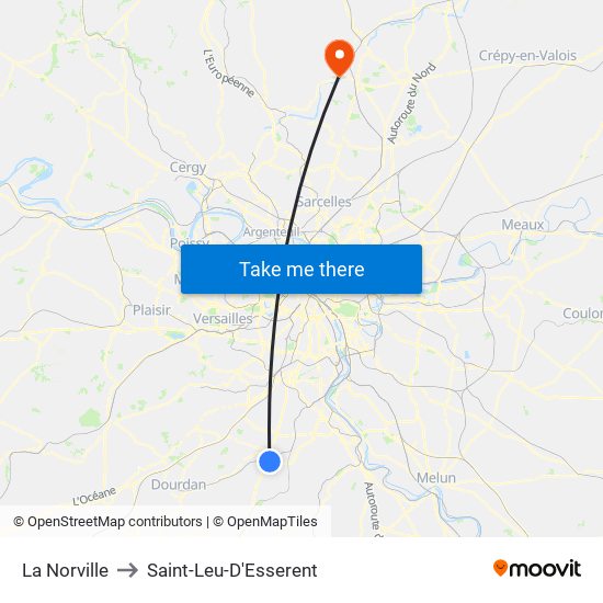La Norville to Saint-Leu-D'Esserent map