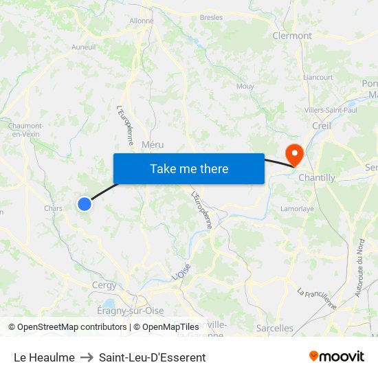 Le Heaulme to Saint-Leu-D'Esserent map