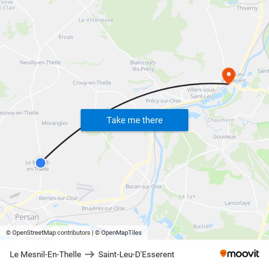 Le Mesnil-En-Thelle to Saint-Leu-D'Esserent map
