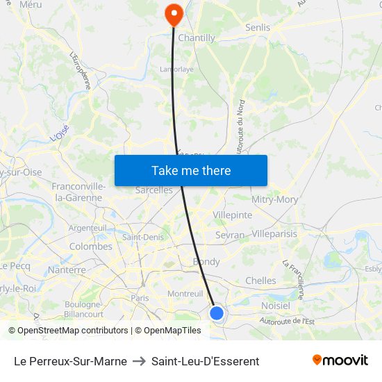 Le Perreux-Sur-Marne to Saint-Leu-D'Esserent map