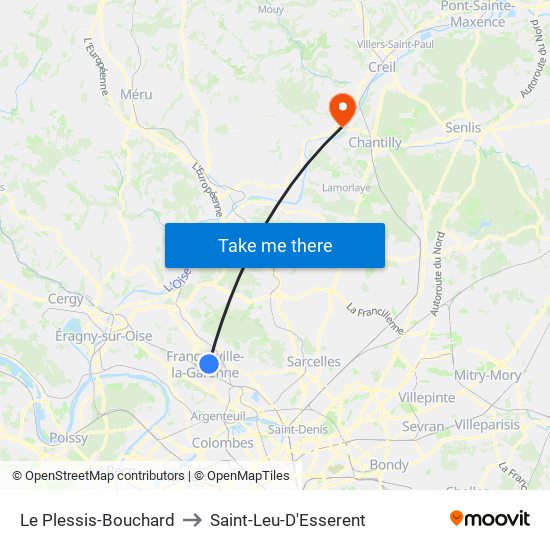 Le Plessis-Bouchard to Saint-Leu-D'Esserent map
