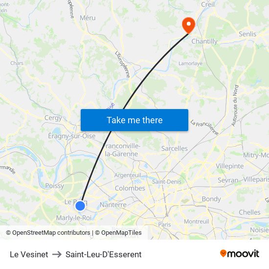 Le Vesinet to Saint-Leu-D'Esserent map