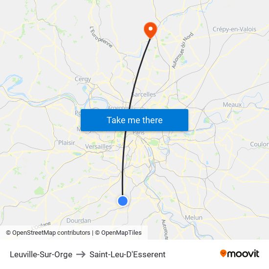 Leuville-Sur-Orge to Saint-Leu-D'Esserent map
