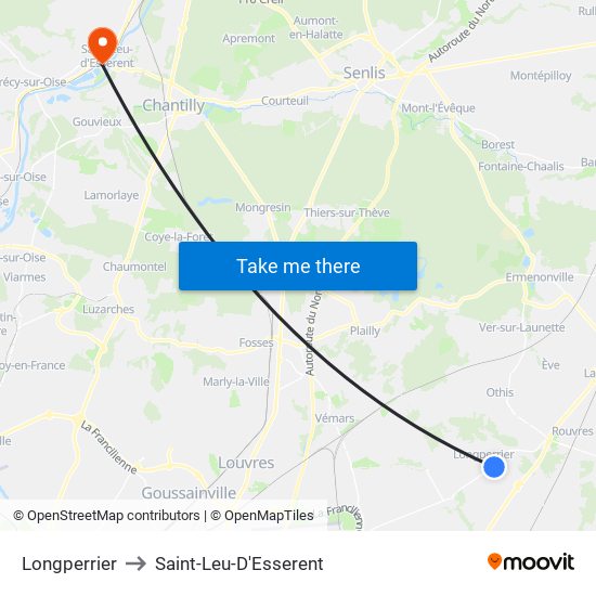 Longperrier to Saint-Leu-D'Esserent map