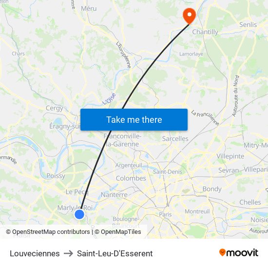 Louveciennes to Saint-Leu-D'Esserent map