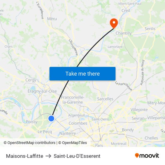 Maisons-Laffitte to Saint-Leu-D'Esserent map