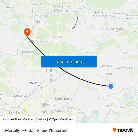 Marcilly to Saint-Leu-D'Esserent map