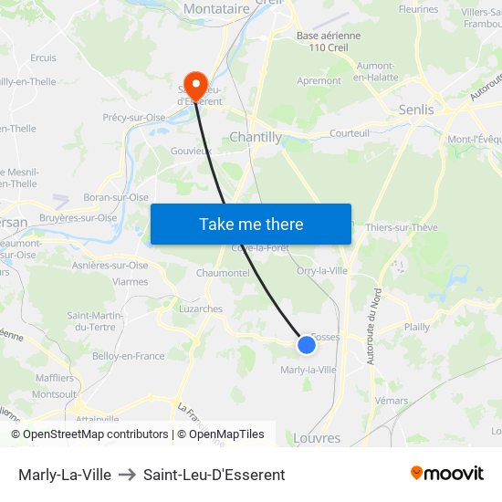 Marly-La-Ville to Saint-Leu-D'Esserent map