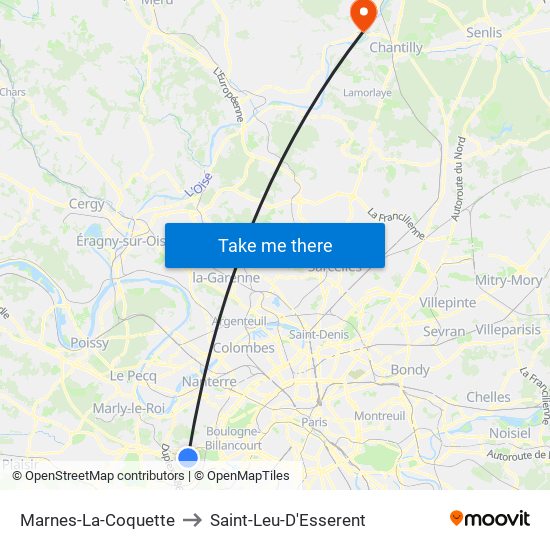 Marnes-La-Coquette to Saint-Leu-D'Esserent map