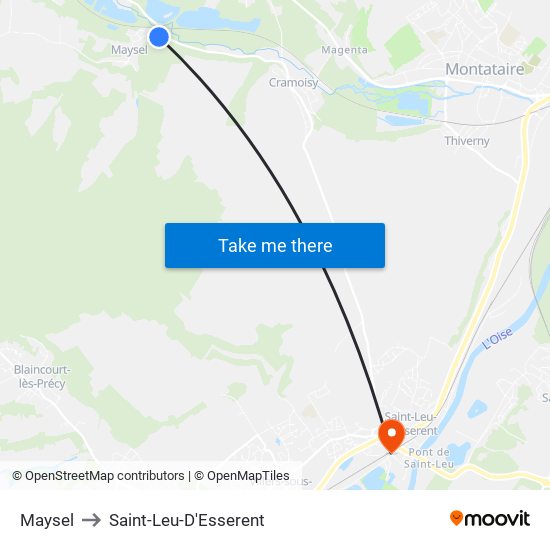 Maysel to Saint-Leu-D'Esserent map