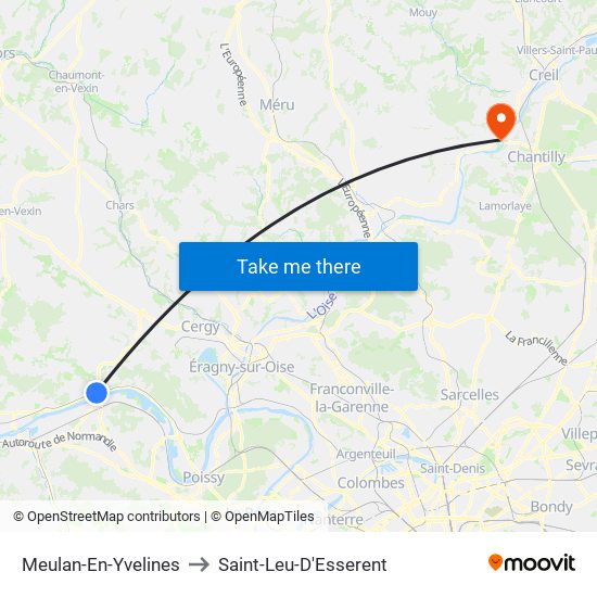 Meulan-En-Yvelines to Saint-Leu-D'Esserent map