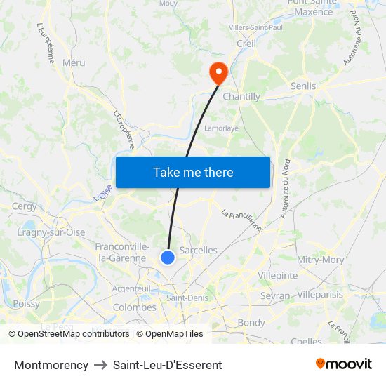 Montmorency to Saint-Leu-D'Esserent map