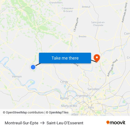 Montreuil-Sur-Epte to Saint-Leu-D'Esserent map