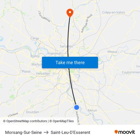 Morsang-Sur-Seine to Saint-Leu-D'Esserent map