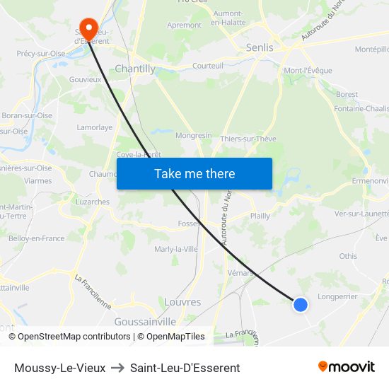 Moussy-Le-Vieux to Saint-Leu-D'Esserent map