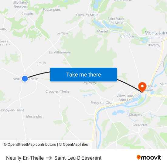 Neuilly-En-Thelle to Saint-Leu-D'Esserent map