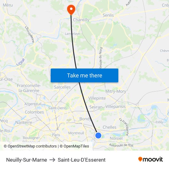 Neuilly-Sur-Marne to Saint-Leu-D'Esserent map