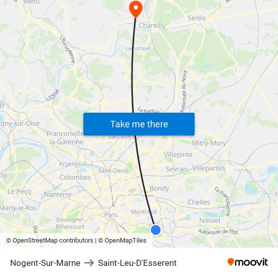 Nogent-Sur-Marne to Saint-Leu-D'Esserent map