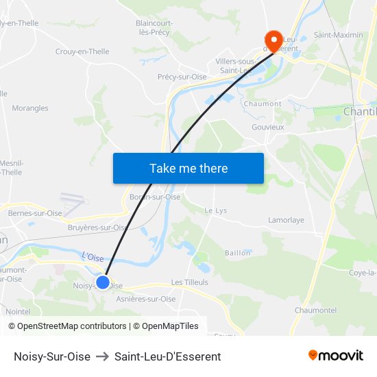 Noisy-Sur-Oise to Saint-Leu-D'Esserent map