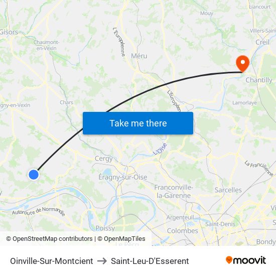 Oinville-Sur-Montcient to Saint-Leu-D'Esserent map
