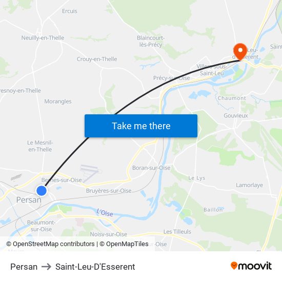 Persan to Saint-Leu-D'Esserent map