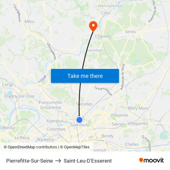 Pierrefitte-Sur-Seine to Saint-Leu-D'Esserent map