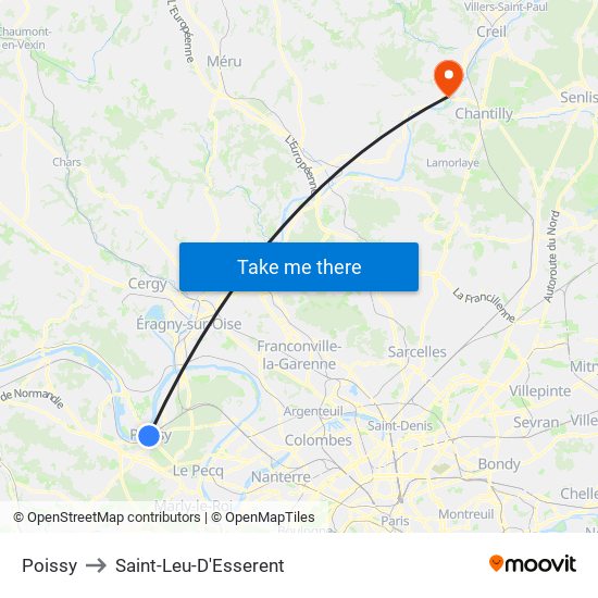 Poissy to Saint-Leu-D'Esserent map