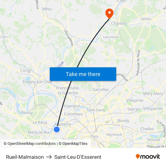 Rueil-Malmaison to Saint-Leu-D'Esserent map