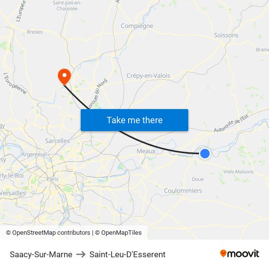 Saacy-Sur-Marne to Saint-Leu-D'Esserent map