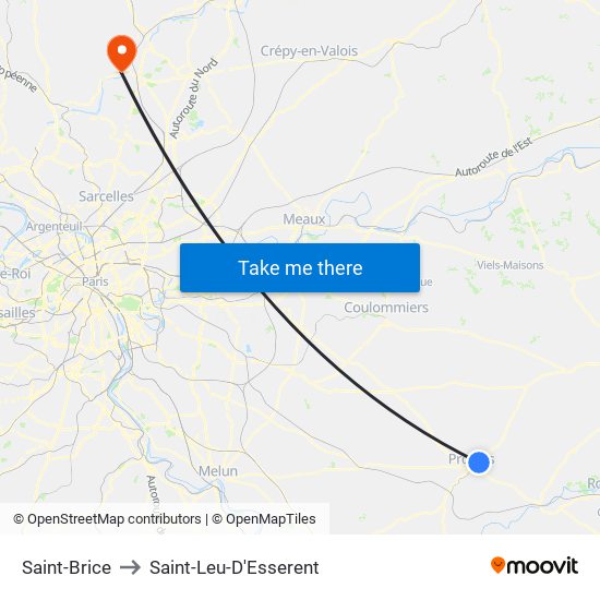 Saint-Brice to Saint-Leu-D'Esserent map