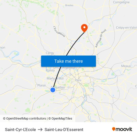 Saint-Cyr-L'Ecole to Saint-Leu-D'Esserent map