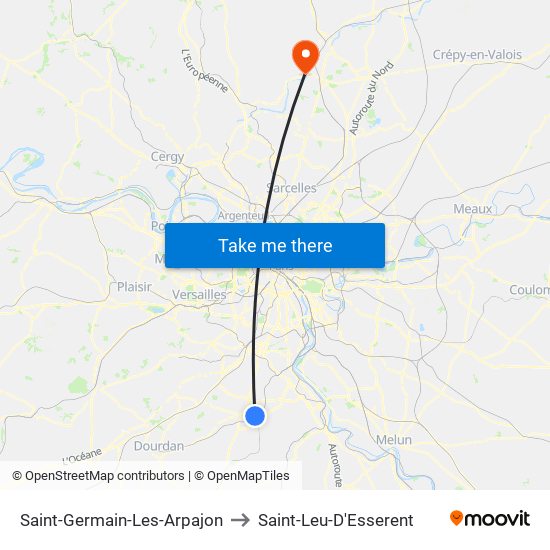 Saint-Germain-Les-Arpajon to Saint-Leu-D'Esserent map