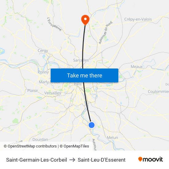 Saint-Germain-Les-Corbeil to Saint-Leu-D'Esserent map