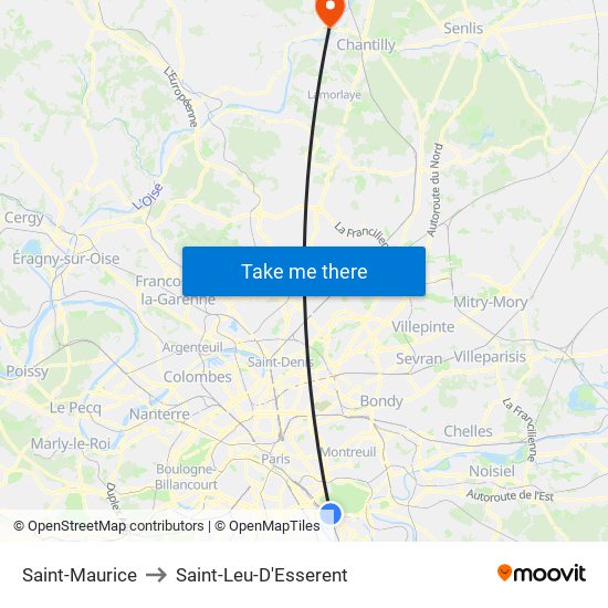 Saint-Maurice to Saint-Leu-D'Esserent map