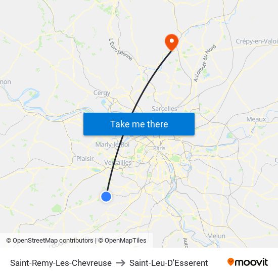 Saint-Remy-Les-Chevreuse to Saint-Leu-D'Esserent map