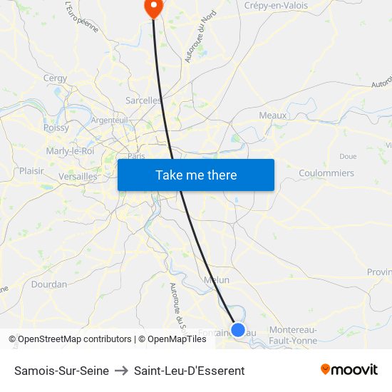 Samois-Sur-Seine to Saint-Leu-D'Esserent map