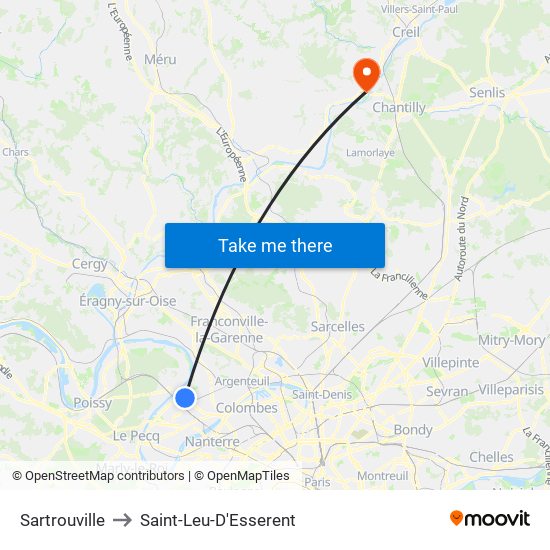 Sartrouville to Saint-Leu-D'Esserent map