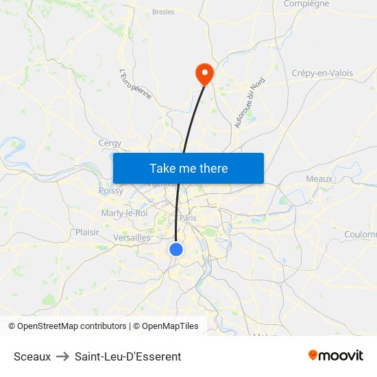 Sceaux to Saint-Leu-D'Esserent map