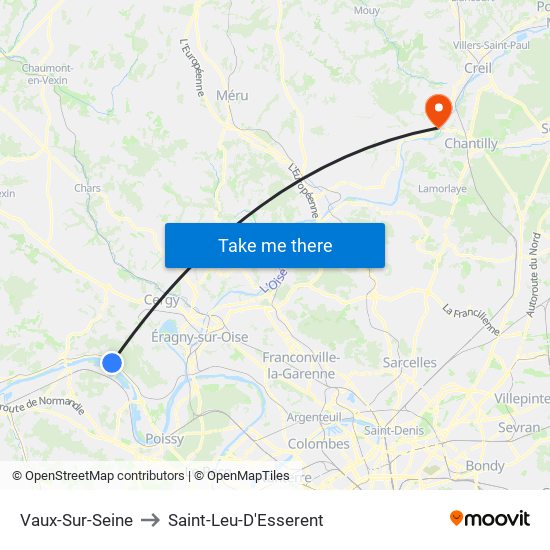 Vaux-Sur-Seine to Saint-Leu-D'Esserent map
