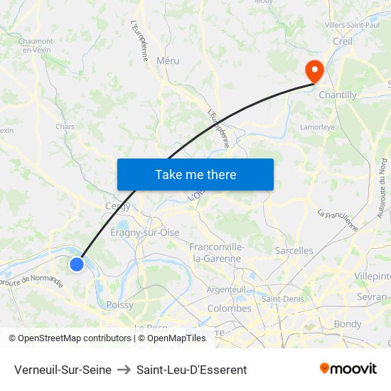 Verneuil-Sur-Seine to Saint-Leu-D'Esserent map
