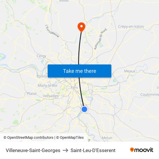 Villeneuve-Saint-Georges to Saint-Leu-D'Esserent map