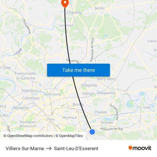Villiers-Sur-Marne to Saint-Leu-D'Esserent map